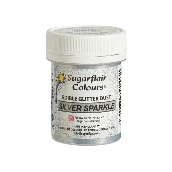 Sugarflair Silver Sparkle - Edible Glitter Dust 10g