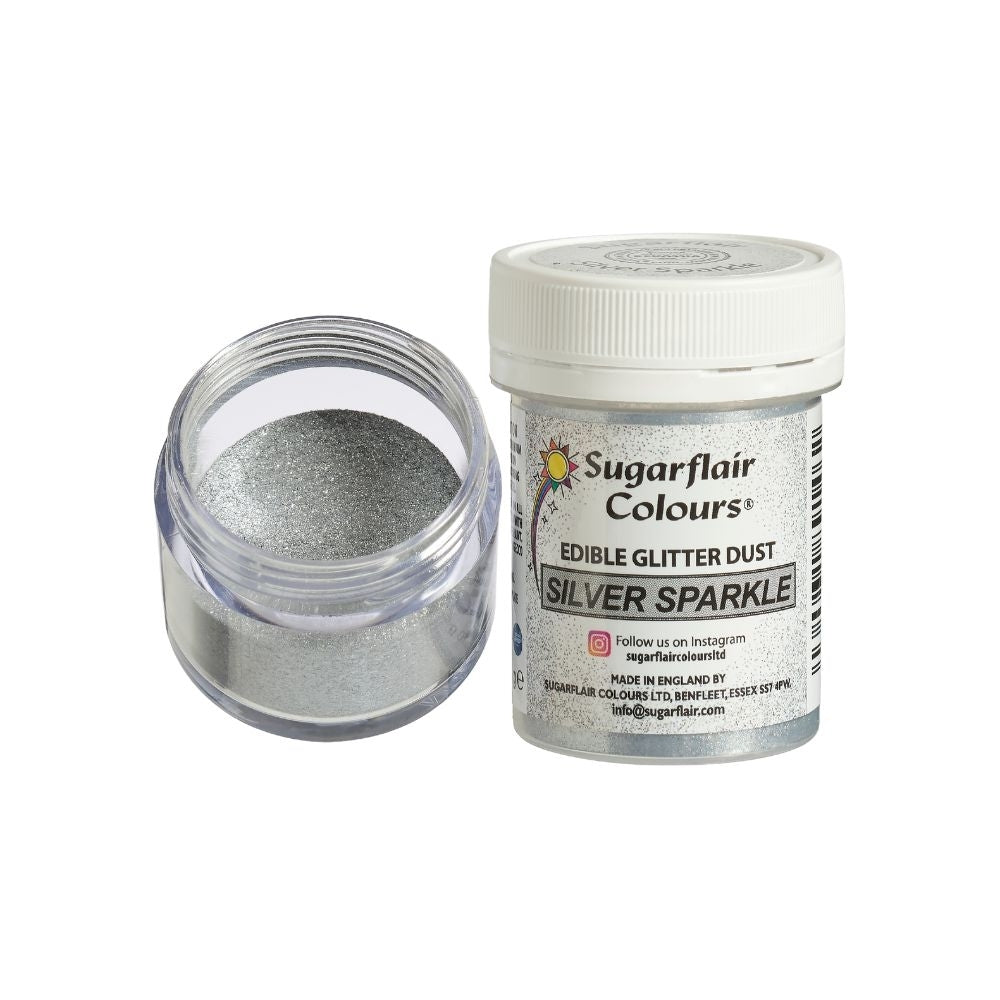 Sugarflair Silver Sparkle - Edible Glitter Dust 10g