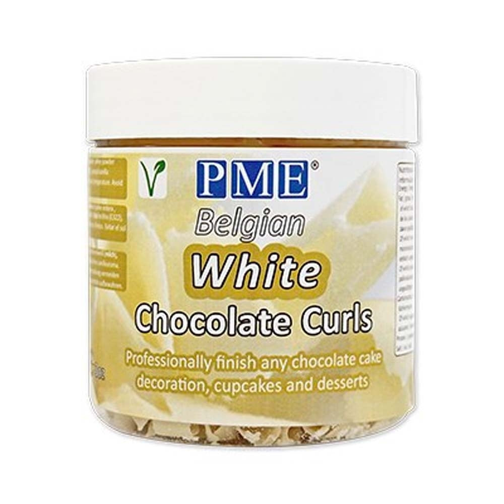PME White - Belgian Chocolate Curls 85g