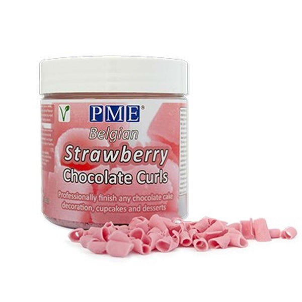 PME Strawberry - Belgian Chocolate Curls 85g