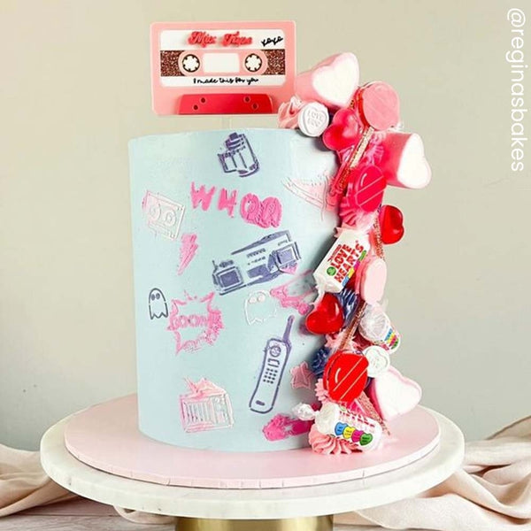 Belsize Cakes 90's Party Cake Stencil