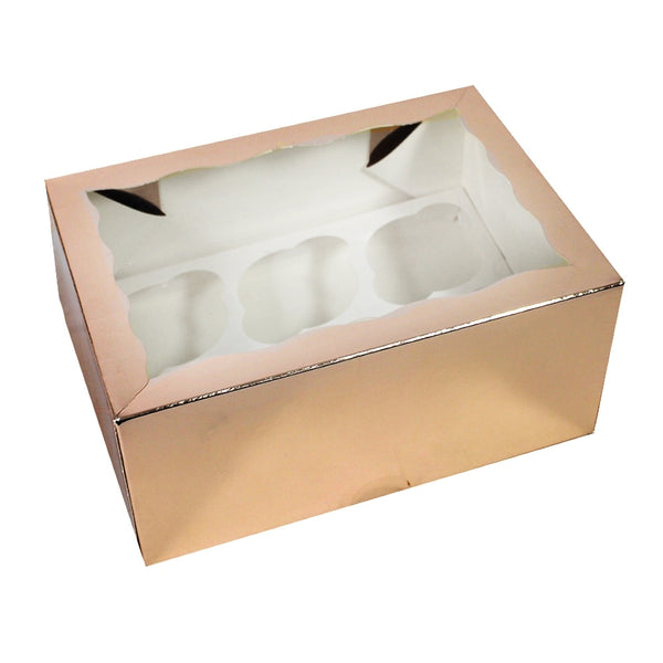 Simply Making Rose Gold Luxury Cupcake Box With Window - 4" Deep
