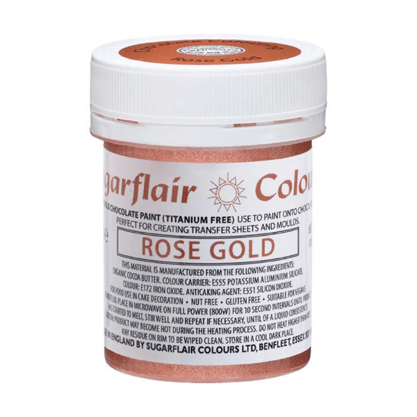 Sugarflair E171 Free - Rose Gold Chocolate Paint Colouring 35g