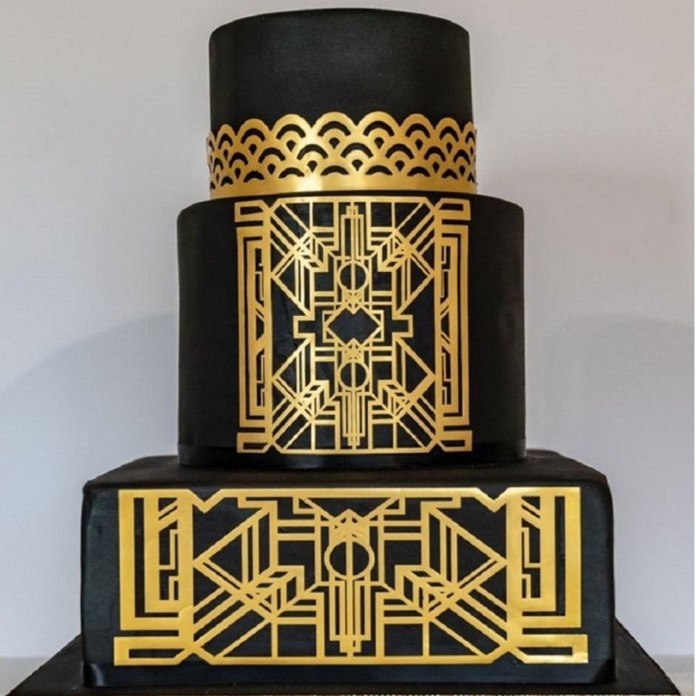 Evil Cake Genius Art Deco Wrought Iron Mesh Cake Stencil (Large)
