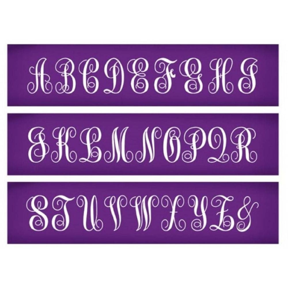 Evil Cake Genius Traditional Monogram Alphabet Mesh Cake Stencil Set (Small)