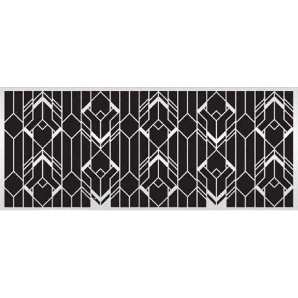 Evil Cake Genius Art Deco Geometric Cake Stencil