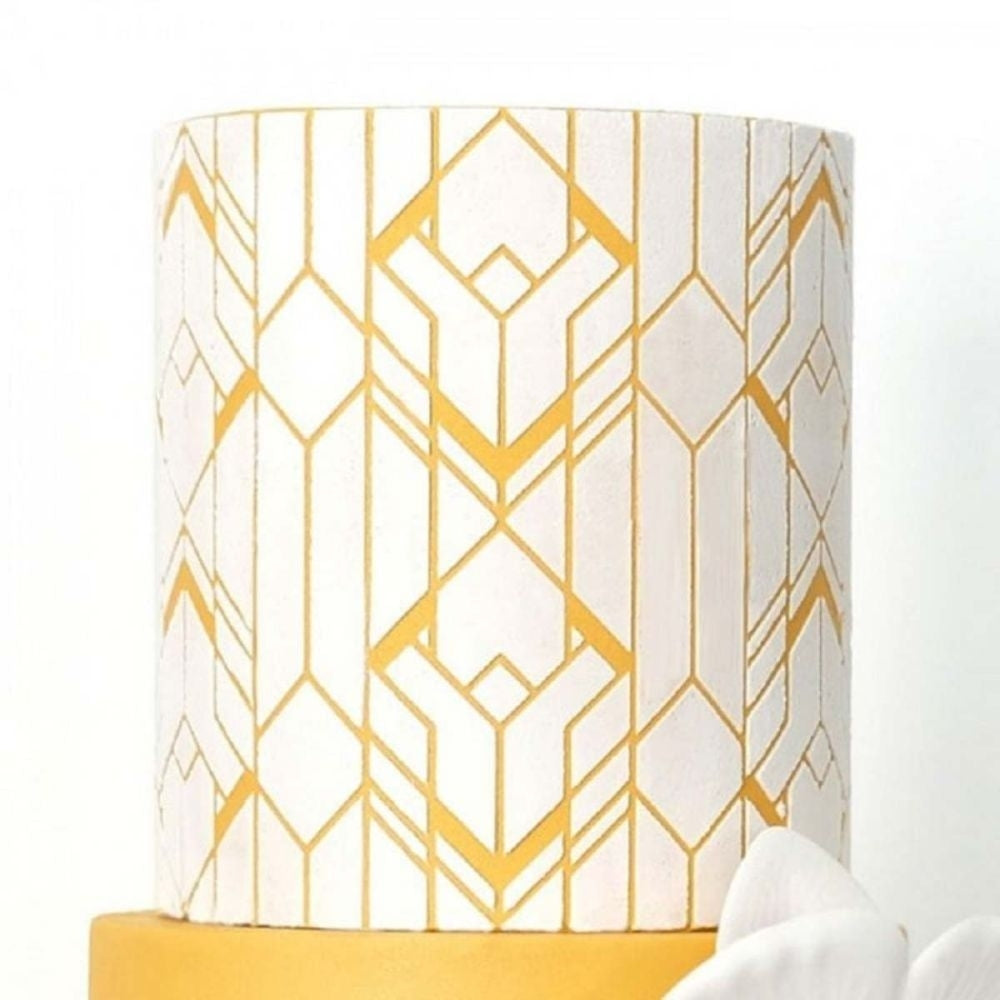 Evil Cake Genius Art Deco Geometric Cake Stencil