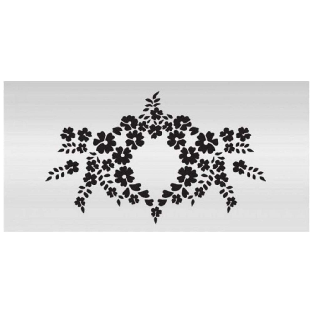 Evil Cake Genius Garden Lace Monogram Cake Stencil