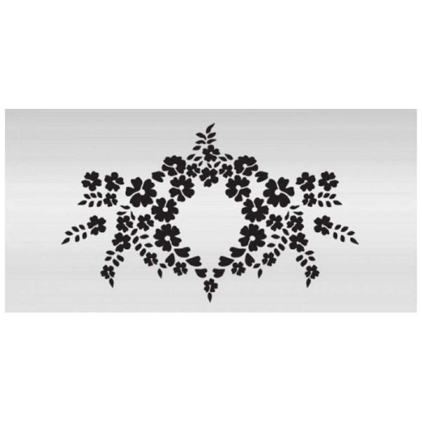 Evil Cake Genius Garden Lace Monogram Cake Stencil