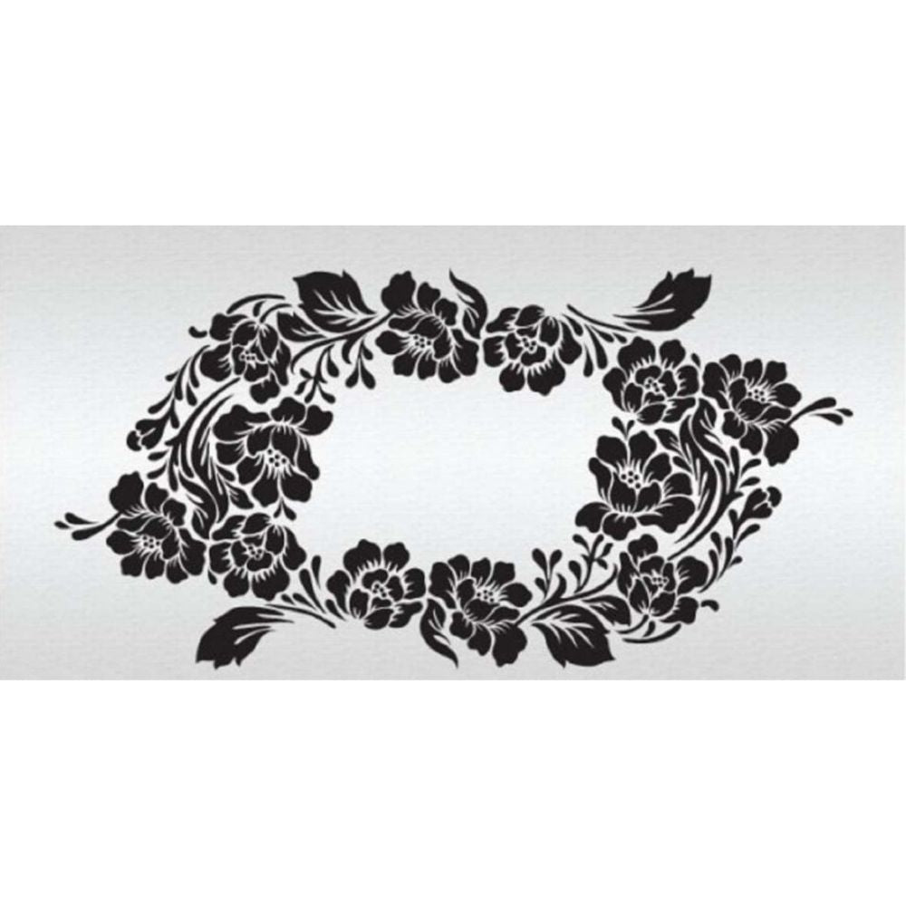 Evil Cake Genius Rose Lace Wreath Cake Stencil