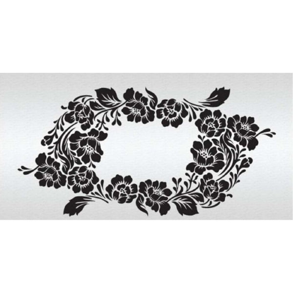 Evil Cake Genius Rose Lace Wreath Cake Stencil
