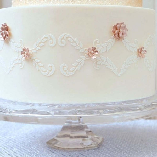 Evil Cake Genius Alexandria Lace Band Cake Stencil By Suzanne Esper