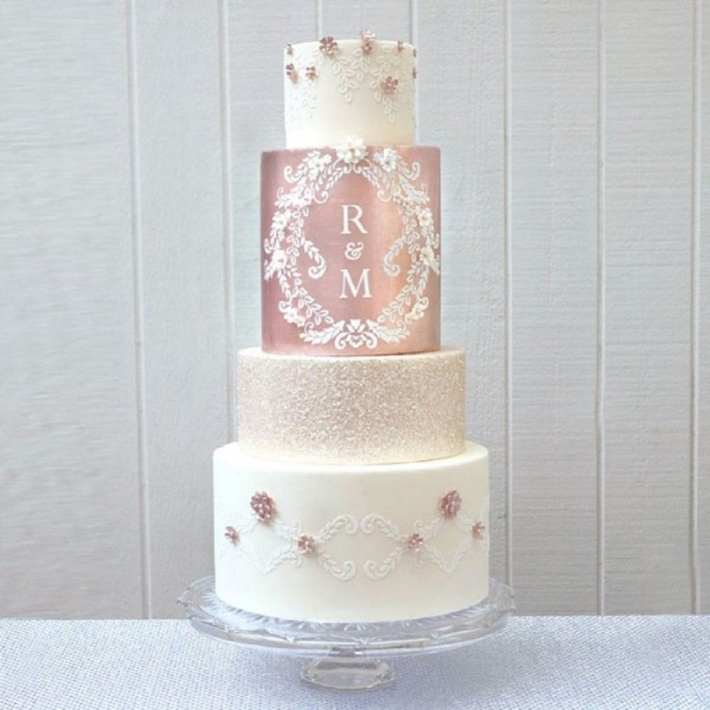 Evil Cake Genius Alexandria Lace Band Cake Stencil By Suzanne Esper