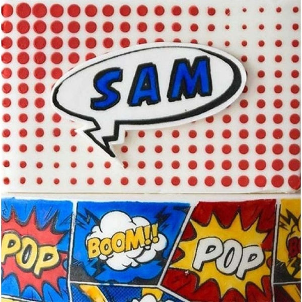 Evil Cake Genius Super Comic Dots Short Cake Stencil