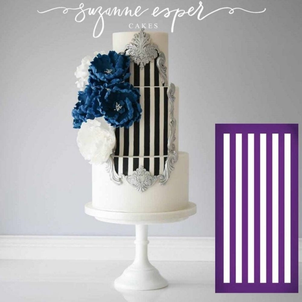 Evil Cake Genius Half Inch Horizontal Stripe Mesh Cake Stencil