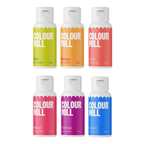 Colour Mill Tropical Colours - Gift Set of 6 Oil Based Colouring (New Label Design)