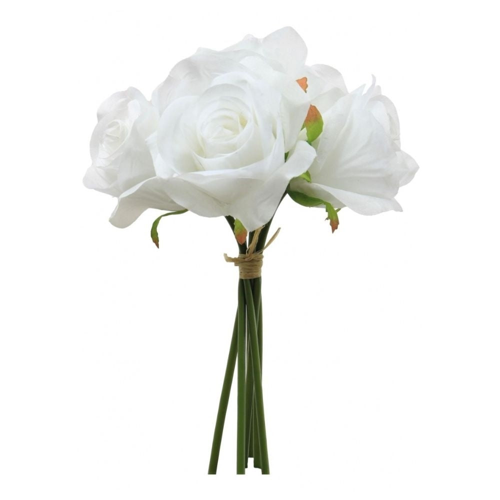 Simply Making White - Bunch Of 6 Silk Bella Roses