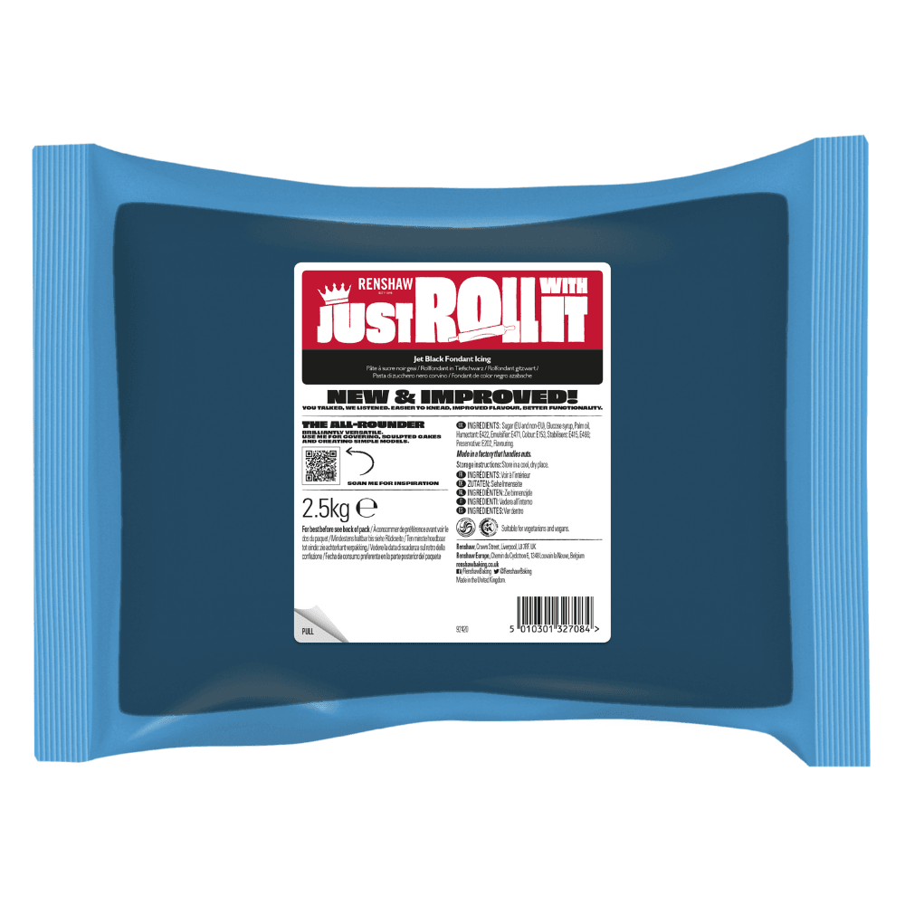 Renshaw Jet Black - Just Roll With It Sugarpaste Fondant Icing