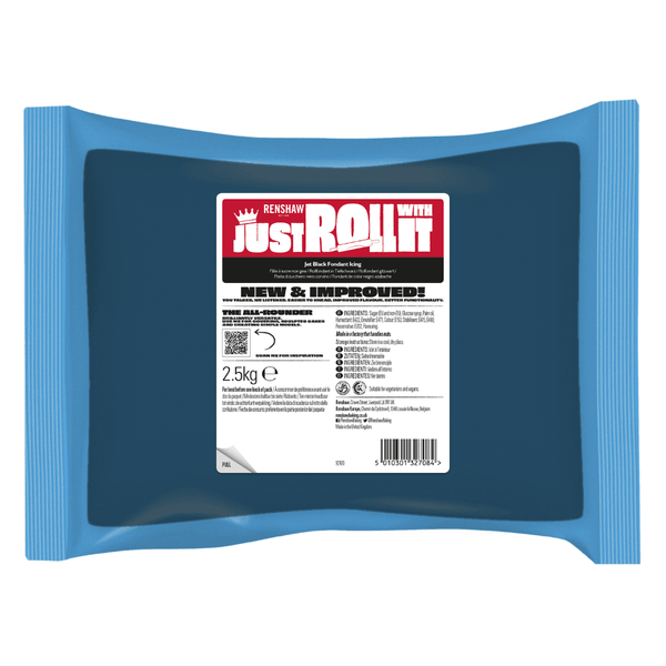 Renshaw Jet Black - Just Roll With It Sugarpaste Fondant Icing