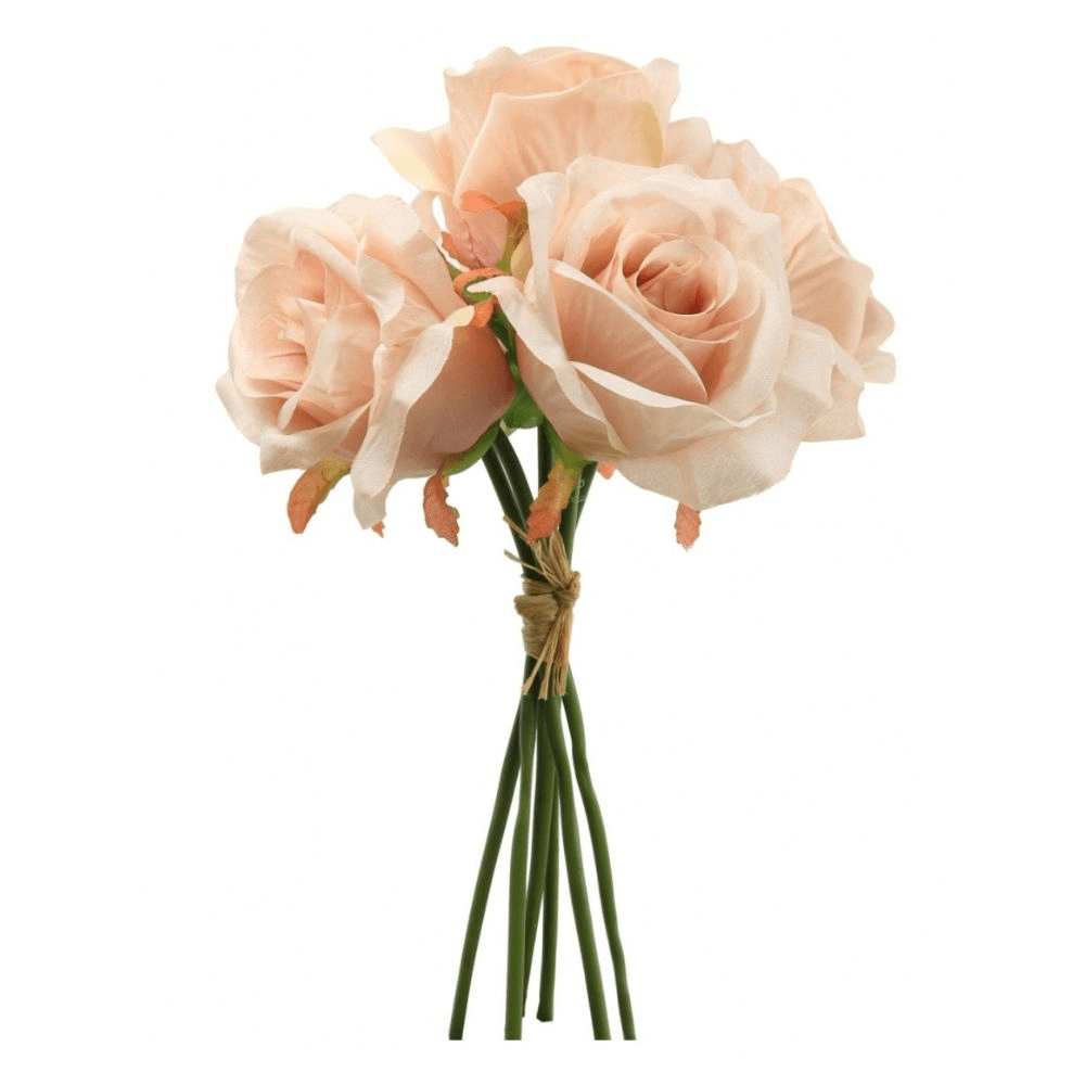 Simply Making Peach Blush - Bunch Of 6 Silk Bella Roses