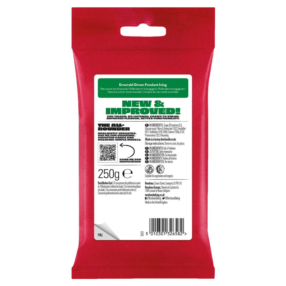 Renshaw Emerald Green - Just Roll With It Sugarpaste Fondant Icing 250g
