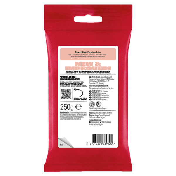 Renshaw Peach Blush - Just Roll With It Sugarpaste Fondant Icing 250g