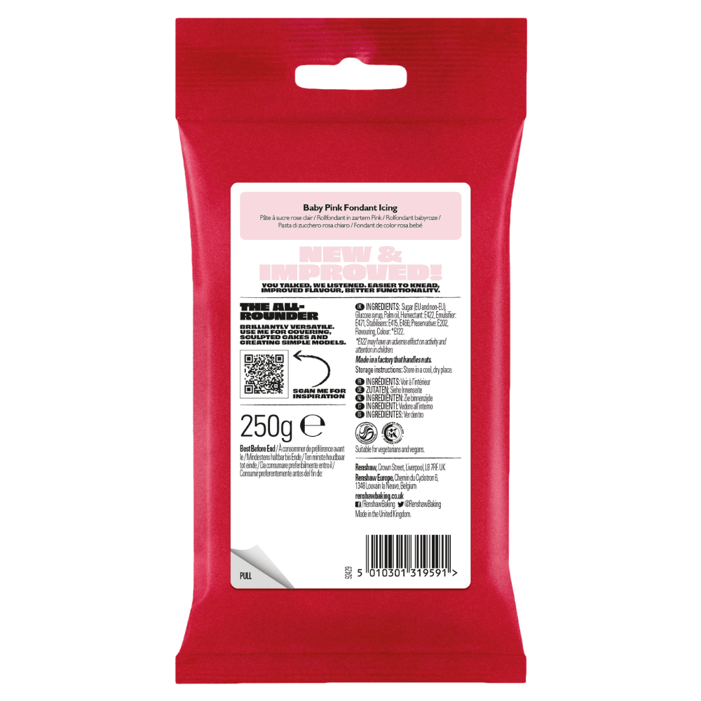 Renshaw Baby Pink - Just Roll With It Sugarpaste Fondant Icing 250g