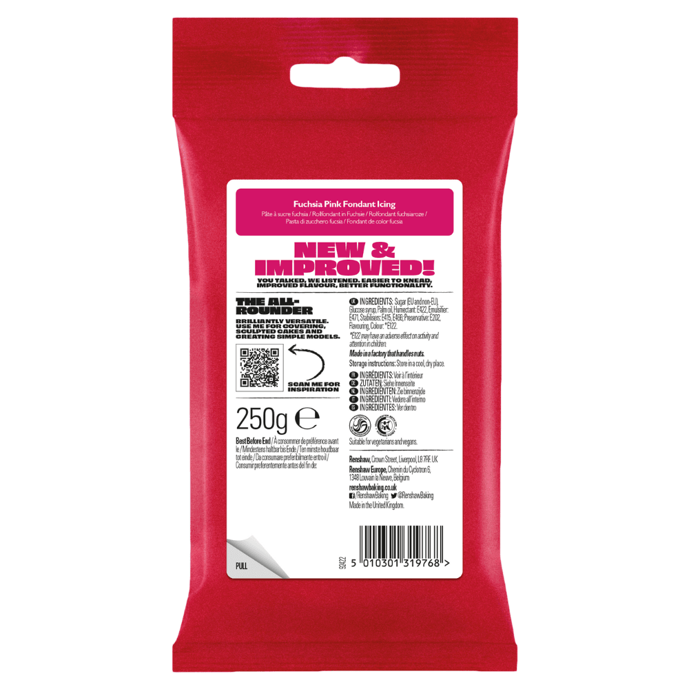 Renshaw Fuchsia Pink - Just Roll With It Sugarpaste Fondant Icing 250g