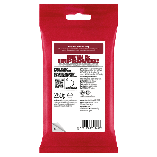 Renshaw Ruby Red - Just Roll With It Sugarpaste Fondant Icing 250g