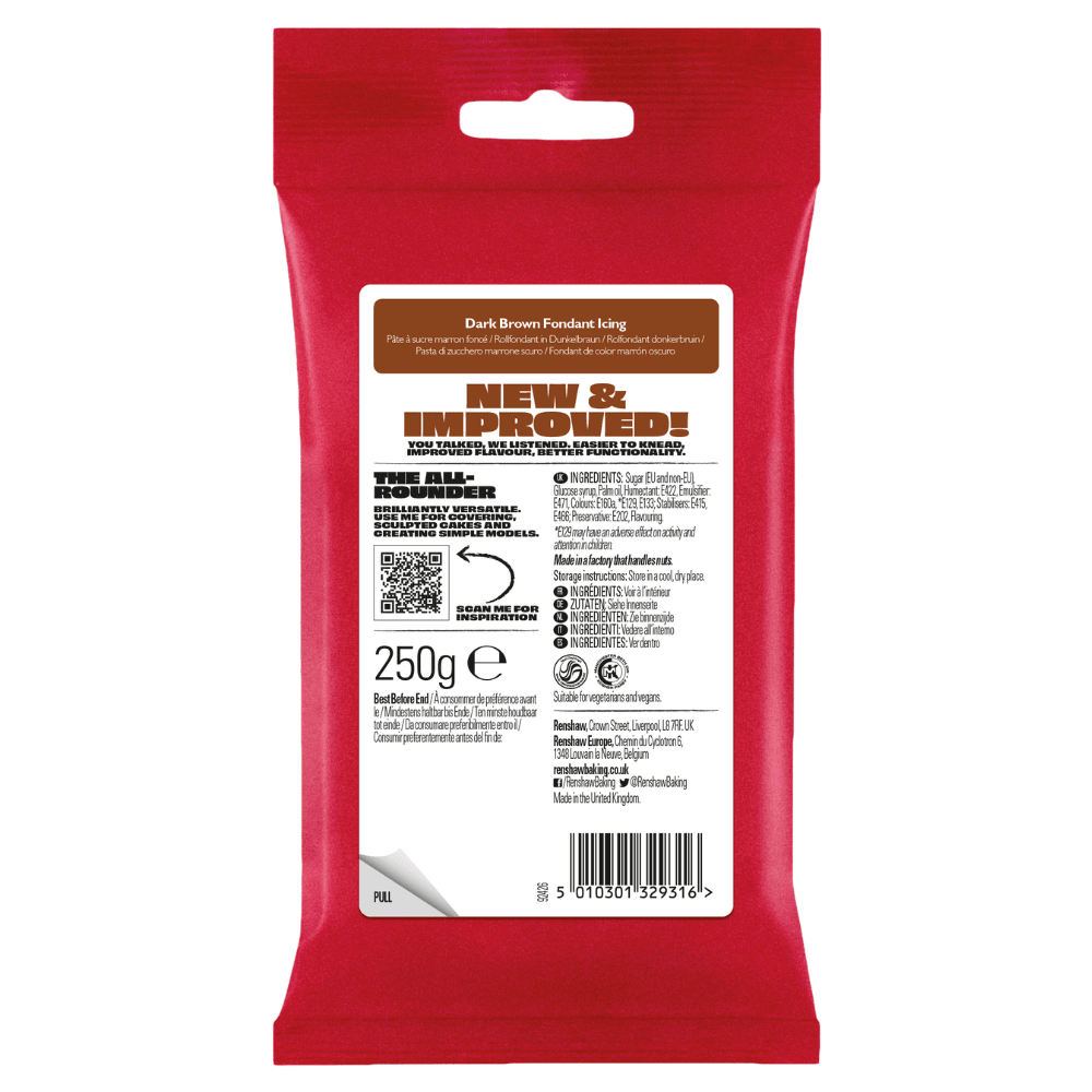 Renshaw Dark Brown - Just Roll With It Sugarpaste Fondant Icing 250g