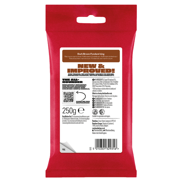 Renshaw Dark Brown - Just Roll With It Sugarpaste Fondant Icing 250g