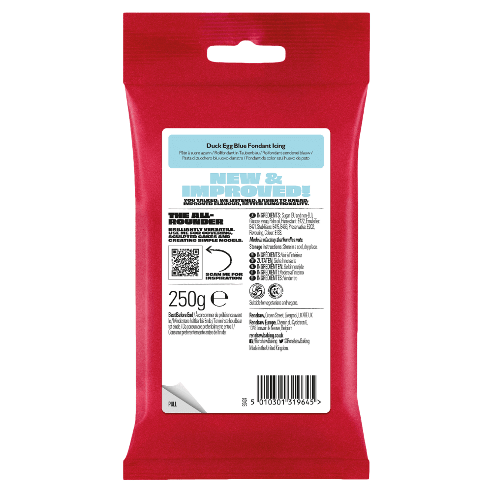 Renshaw Duck Egg Blue - Just Roll With It Sugarpaste Fondant Icing 250g