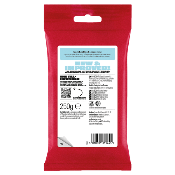 Renshaw Duck Egg Blue - Just Roll With It Sugarpaste Fondant Icing 250g