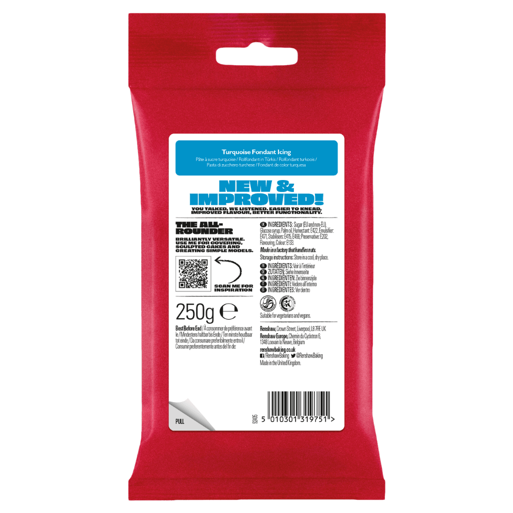 Renshaw Turquoise - Just Roll With It Sugarpaste Fondant Icing 250g