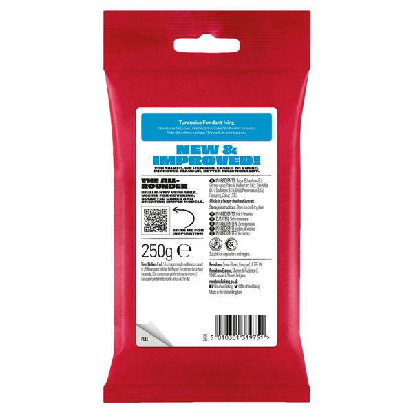 Renshaw Turquoise - Just Roll With It Sugarpaste Fondant Icing 250g