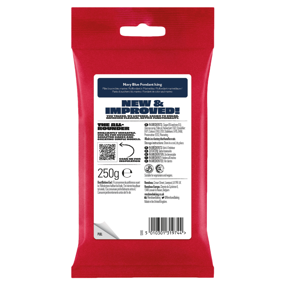 Renshaw Navy Blue - Just Roll With It Sugarpaste Fondant Icing 250g