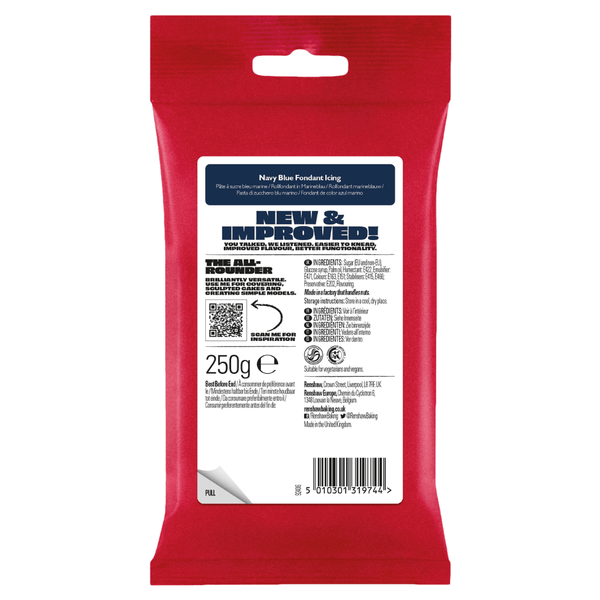 Renshaw Navy Blue - Just Roll With It Sugarpaste Fondant Icing 250g