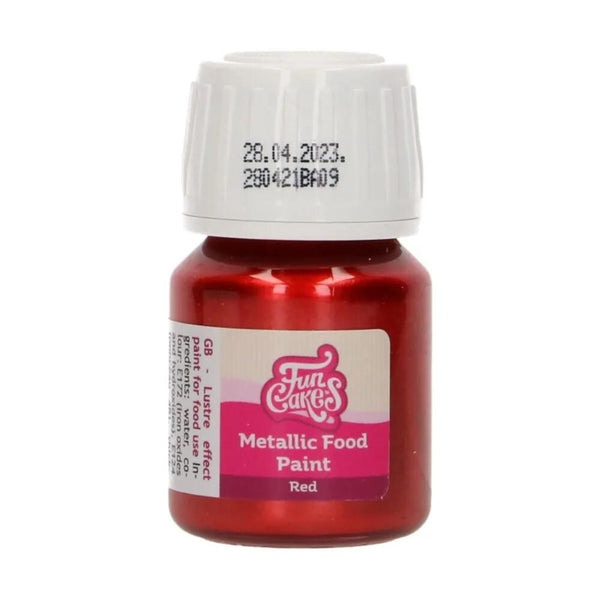 FunCakes Metallic Food Paint 30ml - Red