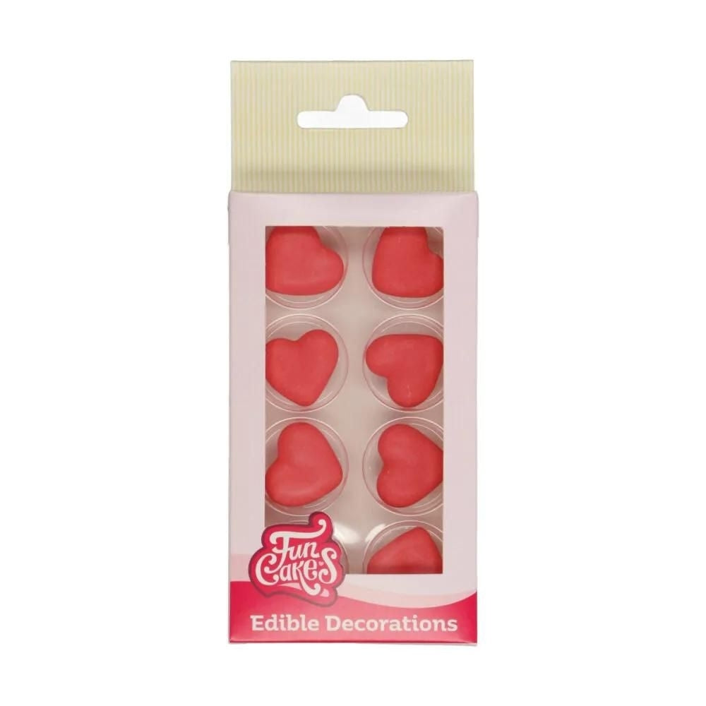 FunCakes Red Heart Sugar Decorations Set Of 8