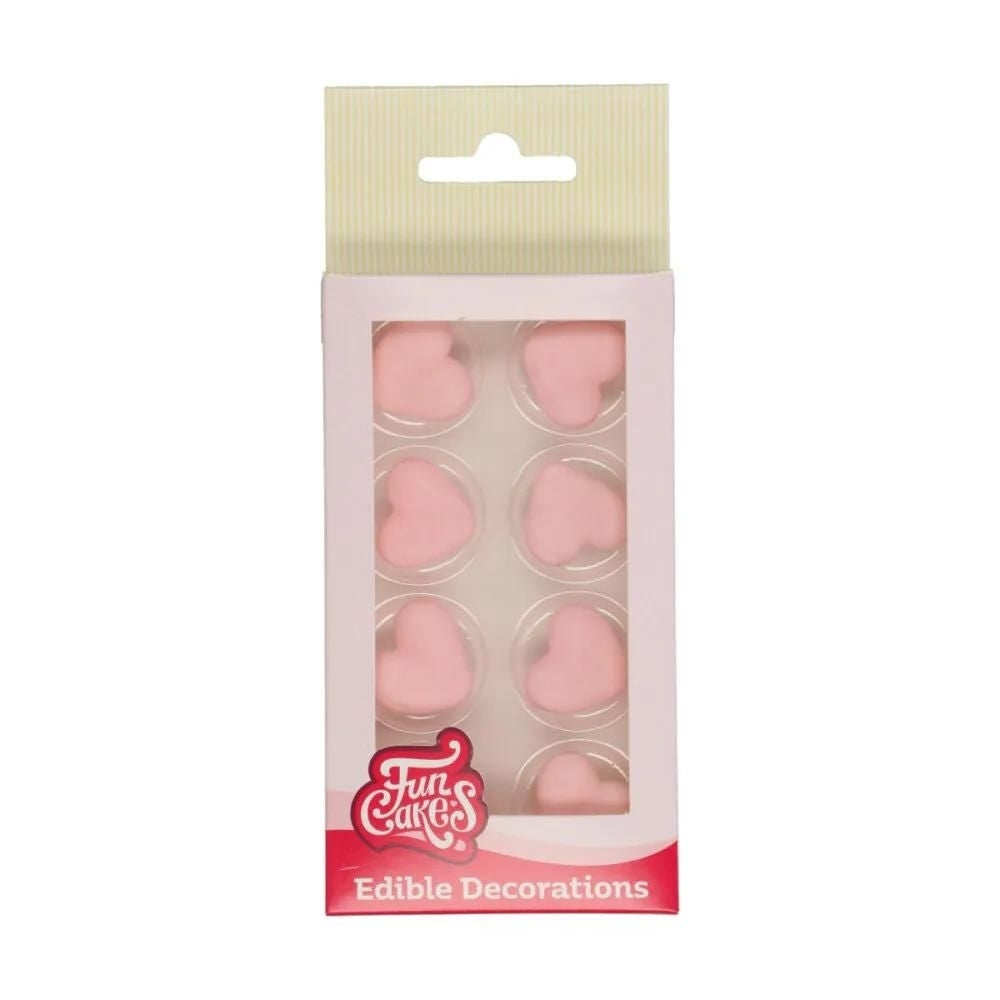 FunCakes Pink Heart Sugar Decorations Set Of 8