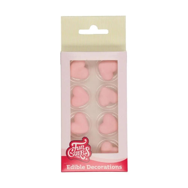 FunCakes Pink Heart Sugar Decorations Set Of 8