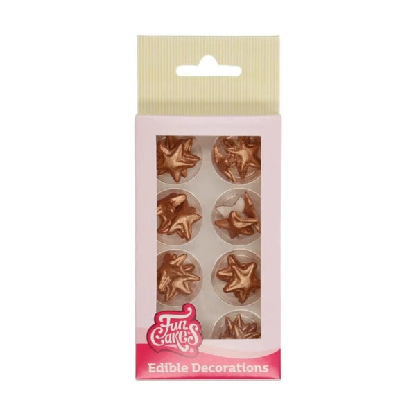 FunCakes Bronze Gold Stars Sugar Decorations Set Of 24