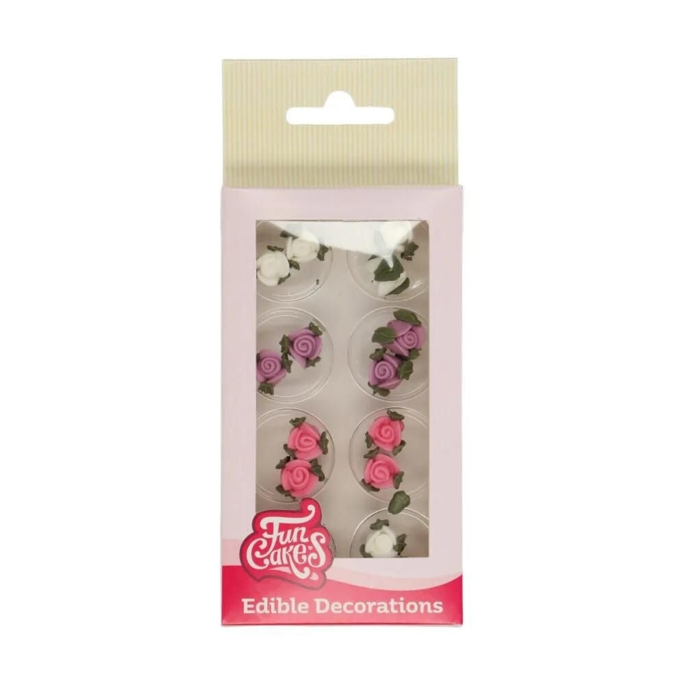 FunCakes Roses & Leaves Sugar Decorations Set Of 16