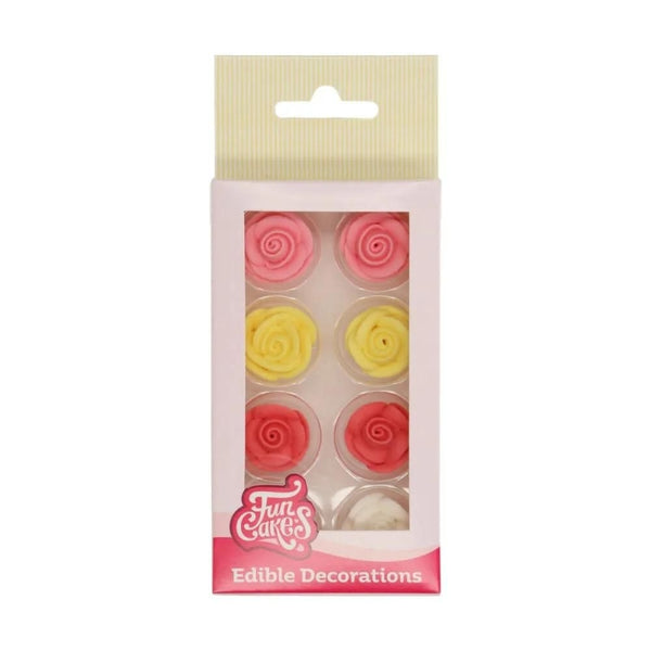 FunCakes EXPIRED - FunCakes Sugar Decorations Roses Set Of 8 (SEPT 2025)