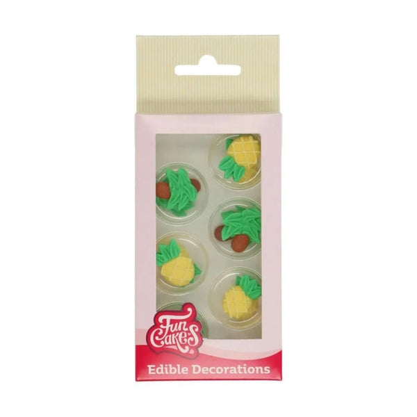 FunCakes Pineapple & Palm Trees Sugar Decorations Set Of 12