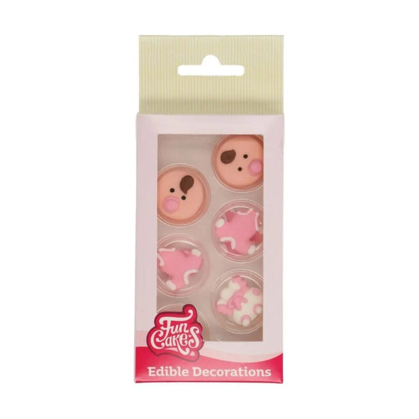 FunCakes Baby Pink Sugar Decorations Set Of 12