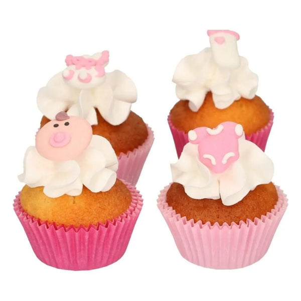 FunCakes Baby Pink Sugar Decorations Set Of 12