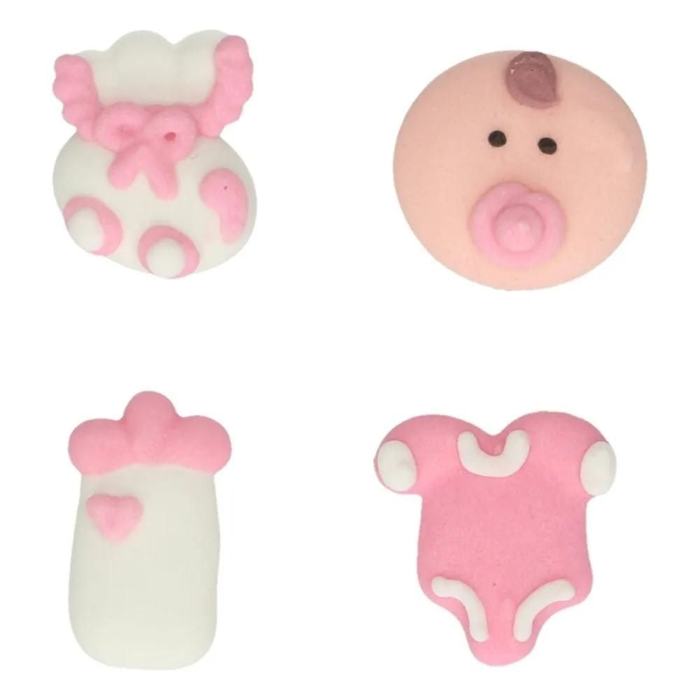 FunCakes Baby Pink Sugar Decorations Set Of 12