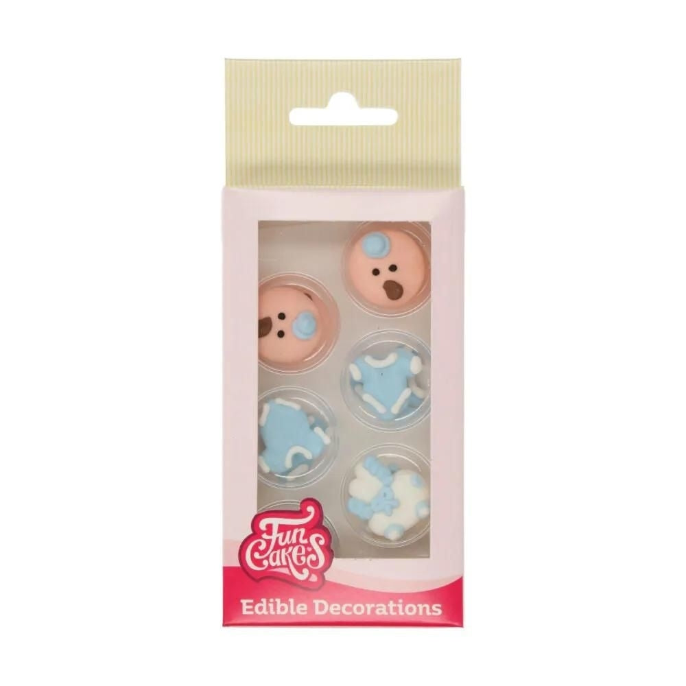 FunCakes Baby Blue Sugar Decorations Set Of 12