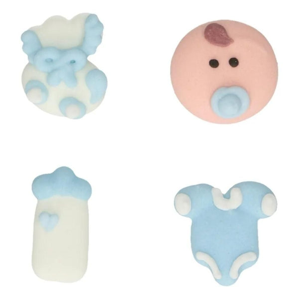FunCakes Baby Blue Sugar Decorations Set Of 12